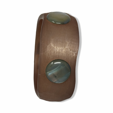 Vintage R.J. Graziano Carved Iridiscent Stone Bangle