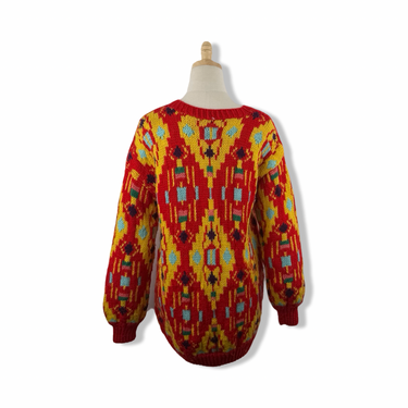 Vintage Hand Knit Vibrant Sweater