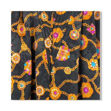 Vintage EJ Gwen Chain Print Robe Dress