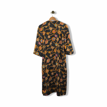 Vintage EJ Gwen Chain Print Robe Dress