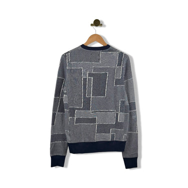 Billy Reid French Terry Patchwork Crew Sweater