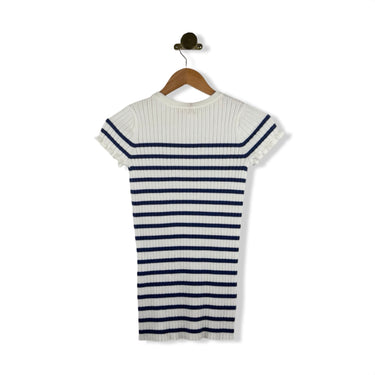 Design History Striped Ruffle Sleeve Top