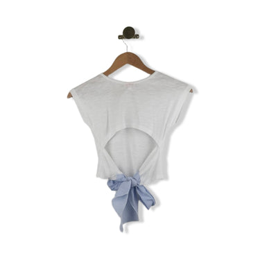Design History Open Back Tie Short Sleeve Top