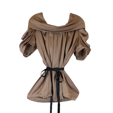 BCBGMAXAZRIA Puff Sleeve Cowl Neck Blouse