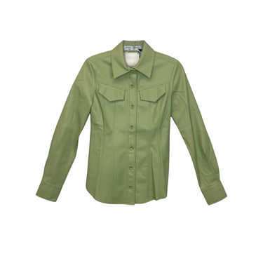Proenza Schouler White Label Faux Leather Tapered Shirt-Front