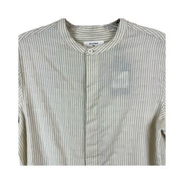 Billy Reid Striped Grandad Collar Shirt